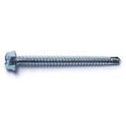 MIDWEST FASTENER Self-Drilling Screw, #8 x 2 in, Zinc Plated Steel Hex Head Hex Drive, 100 PK 50887